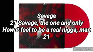 21 Savage- Real Nigga ft. Metro Boomin&#39; (lyrics)