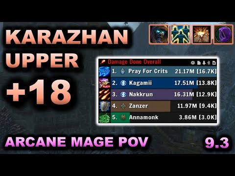 Arcane Mage 9.2.5 S4 POV - Karazhan Upper +18 Tyrannical - 5 Arcane Mage BOSSES vs 1?