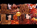The BEST Of Spicy BBQ Chicken Black Bean Noodles Combo ASMR MUKBANG Compilation