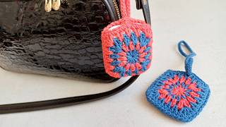 Cute Crochet AirPods Case | Easy Two-Color Granny Square Cover