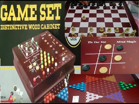Family 10 Game Set : Chess, Tic Tac Toe, Checker, Backgammon, Mind game