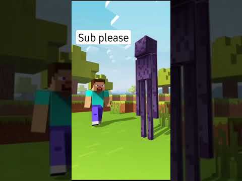 running away from enderman  #minecraft #shorts #sub