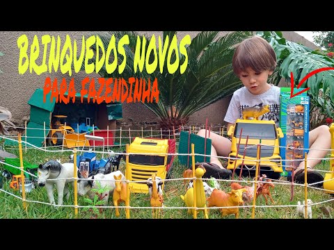 FAZENDINHA DE BRINQUEDO PARTE 2 - CAVALO TRATOR VACA CAMINHÃO DE BOI DINOSSAURO | ANIMAIS DA FAZENDA