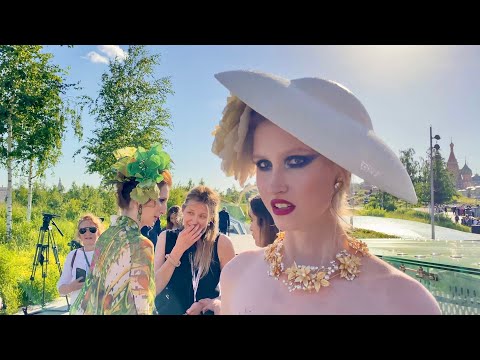 Beautiful Russian Girls. Moscow Fashion Week. Slava Zaitsev collection. June 20, 2022