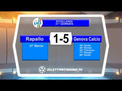 Rapallo- Genova Calcio 1-5. Eccellenza 21^ Giornata 2017/2018. Domenica 18/02/2018