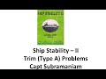 Ship Stability II Trim Type A Problems From Ex 22