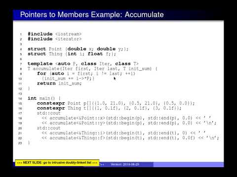SENG 475 Lecture 22 (2019-06-25) — Pointers to Members, Intrusive Containers, Caches