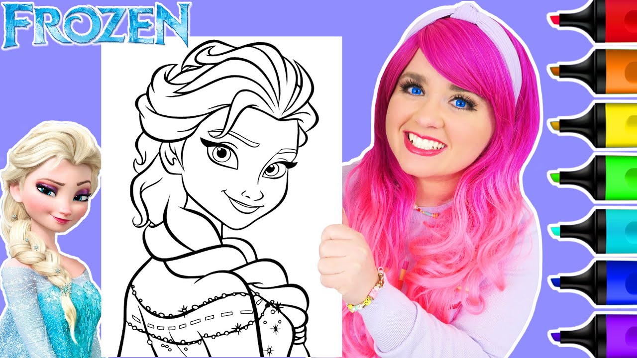 Coloring Elsa Frozen Coloring Page | Ohuhu Art Markers