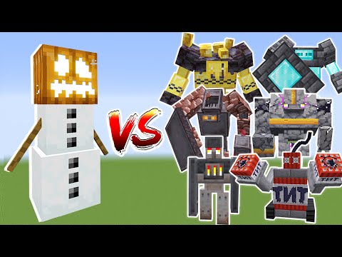 Super Snow Golem vs All Golems - Minecraft Mob Battle