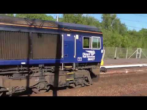 DRS Class 66 passes Coatbridge Central bound for Mossend