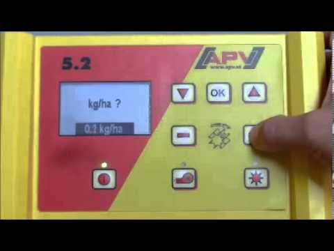 Seed rate calibration over kg/ha with APV 5.2 control box for pneumatic seeders_en