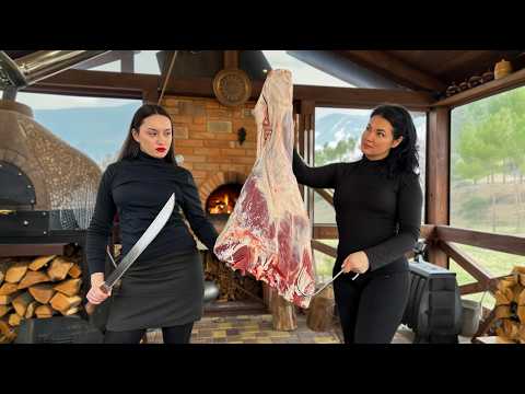 No Rush, Just Fire and Meat! A Real Meal in the Countryside