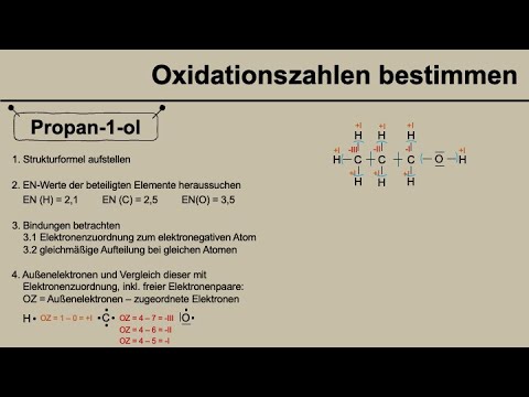 Oxidationszahlen bestimmen für Propan-1-ol / 1-Propanol / Organische Chemie