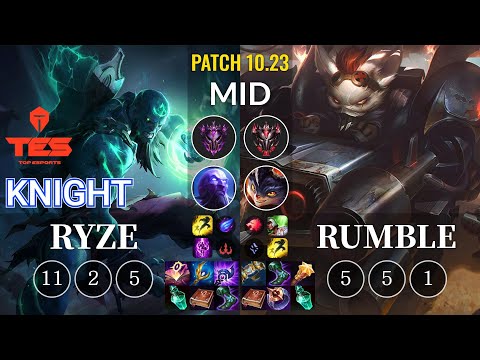 TES knight Ryze vs Rumble Mid - KR Patch 10.23