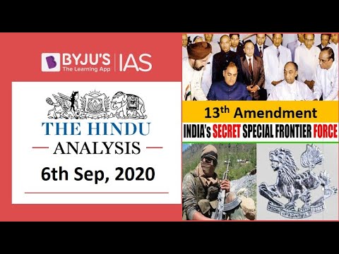 'The Hindu' Analysis for 6th September, 2020. (Current Affairs for UPSC/IAS)