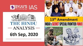 'The Hindu' Analysis for 6th September, 2020. (Current Affairs for UPSC/IAS)