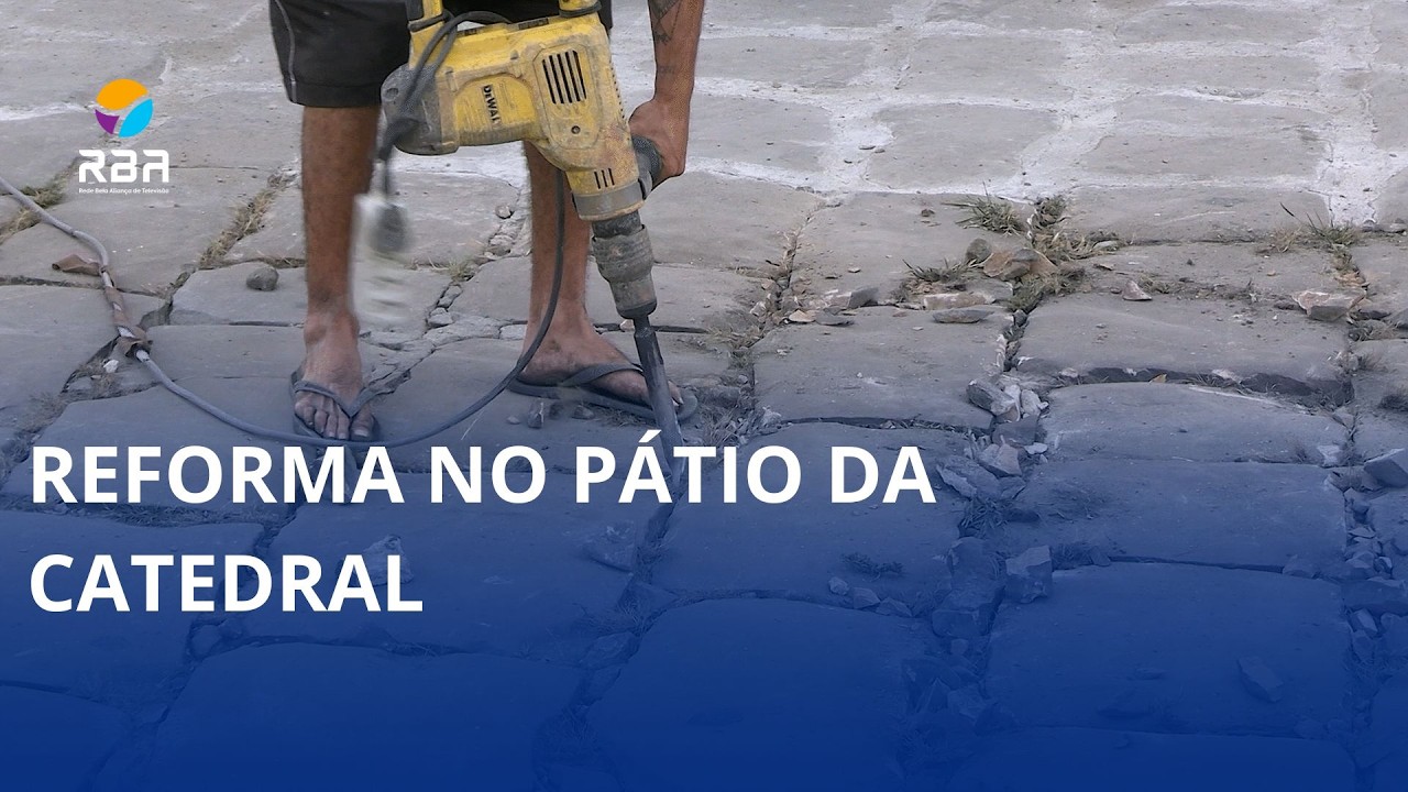 Reforma no pátio da Catedral mantém pedras originais