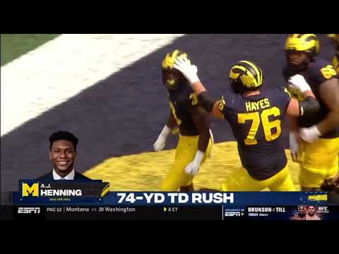 A.J. Henning 74-Yard Touchdown Run vs. Western Michigan