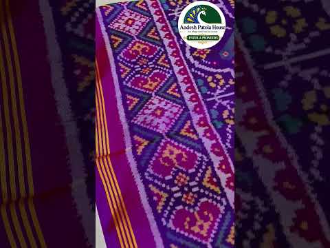 Magenta Selari Border Multi Colour Animal Motifs Single Ikat Patola Saree 8 Ply Silk
