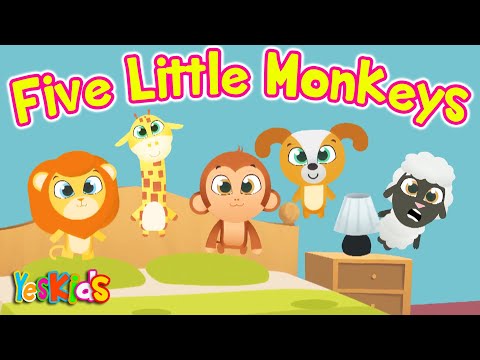 5 Little Monkeys 🙈 Songs for Kids & Nursery Rhymes by YesKids