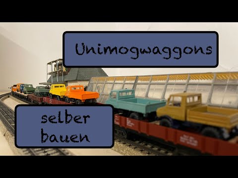 H0 Unimog Transport Waggon bauen aus Märklin Güterwagen und Wiking Unimog Modellbahn Modellbau