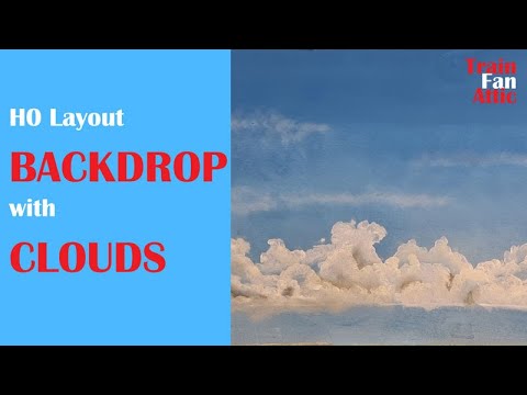 Painting a backdrop with clouds for my h0 scale layout