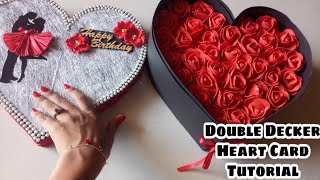 Best Valentines Day Gift|| Heart shape Double Decker Love Box Tutorial||Heart Love Box Tutorial