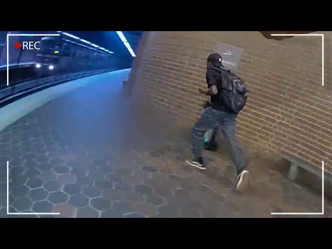 Man Jumps Onto Train Tracks After Running From Police