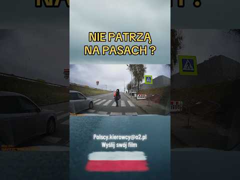 Klakson ratuje życie! Wejście na pasy w ciemno i wyprzedzanie…🚨#droga #pasy #uwaga #bezpieczenstwo