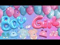 Baby Gender Reveal BOY OR GIRL 1 HOUR Backdrop Background With Confetti