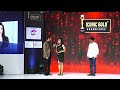 Flora Saini Receiving Iconic Best Supporting Actress For City Of Dreams 2 At Iconic Gold Awards 2022