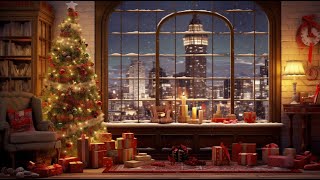 Relax with Instrumental Christmas Jazz Music & Fireplace Sounds 🔥Cozy Christmas Coffee Shop Ambience