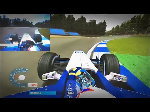 Grand Prix 4 vs Real Life comparison - 2001 German GP - Juan Montoya Pole Lap