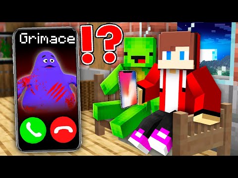 How Scary GRIMACE SHAKE Called Baby JJ and Mikey at Night in Minecraft? - Maizen