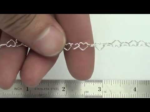 Sterling Silver 6X4mm Heart Link Chain