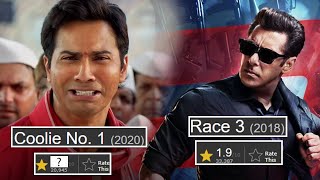 Varun Dhawan's 'Coolie No 1' Ranks Lower Than Salman Khan's 'Race 3' on IMDb