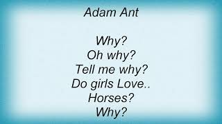 Adam Ant - Why Do Girls Love Horses Lyrics