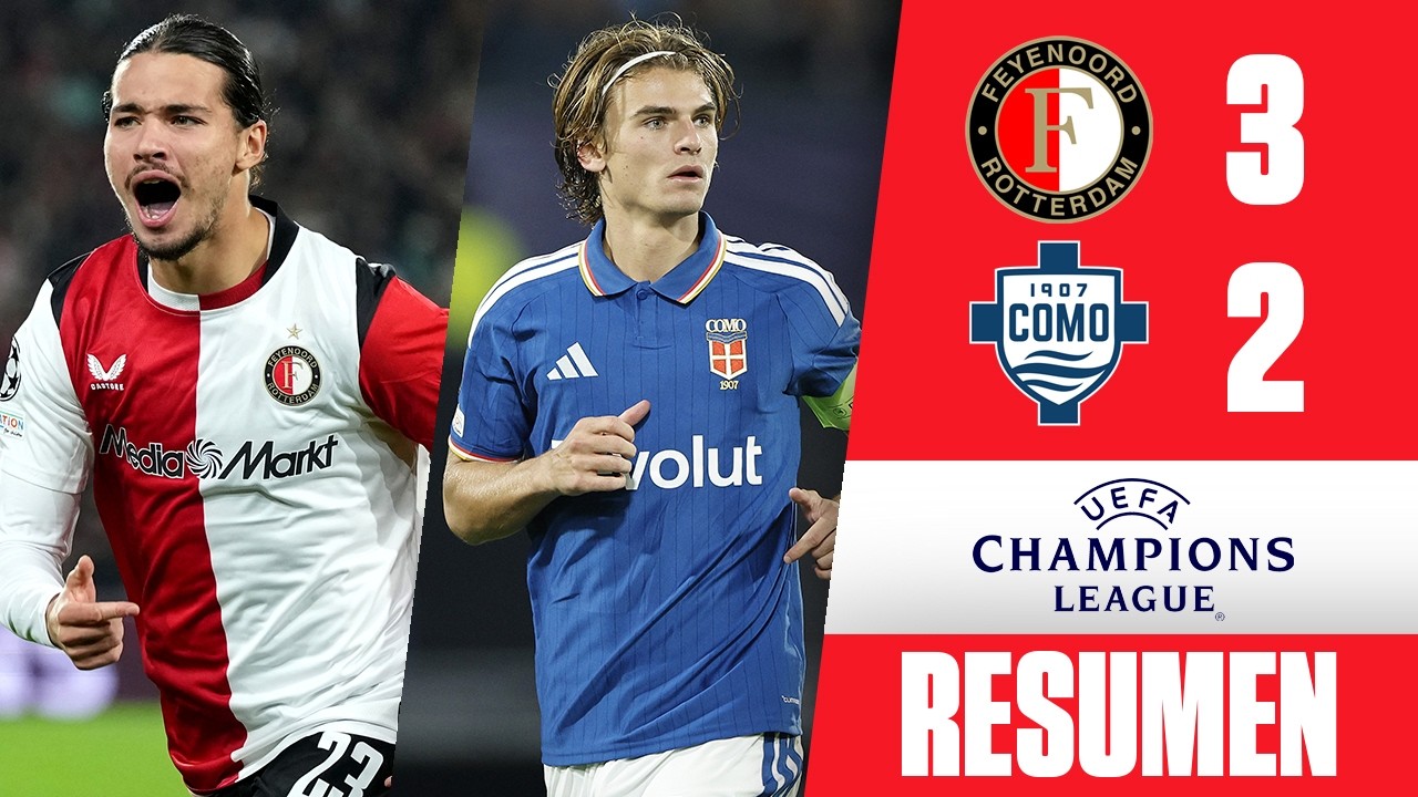 FEYENOORD REMONTÓ y LE GANÓ 3-2 al COMO de NICO PAZ. Goles: Zechiel y Hadj Moussa | Champions League