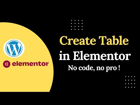 How to Create a Table in WordPress with Elementor (No Code Required)
