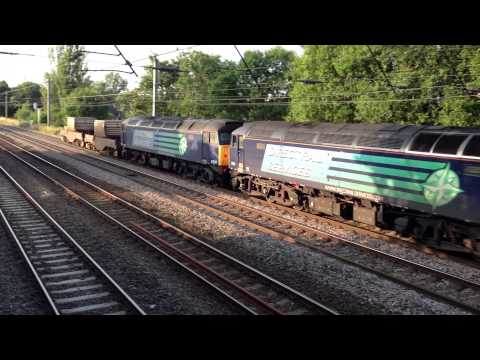 (HD) DRS 57011+57007 pass Euxton on 6K73 16th July 2013