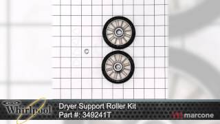 Whirlpool Dryer Support Roller Kit Part #: 349241T