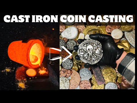 Cast Iron Coin Casting For The Treasure Chest - ASMR Metal Melting - Trash To Treasure - BigStackD