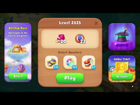 Gardenscapes 2825 Level - 20 moves - NO BooSTERS