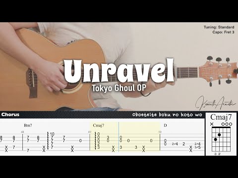 (FREE TAB) Unravel - Tokyo Ghoul OP | Fingerstyle Guitar | TAB + Chords + Lyrics