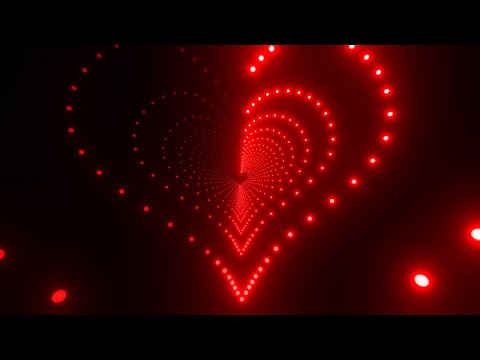 4K 60FPS Red Lights Love Heart Tunnel with Romantic Abstract Glow HD Moving Wallpaper Background