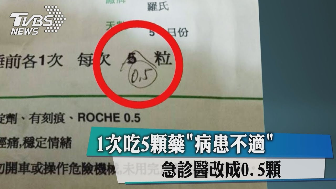 1次吃5顆藥病患不適　急診醫改成0.5顆