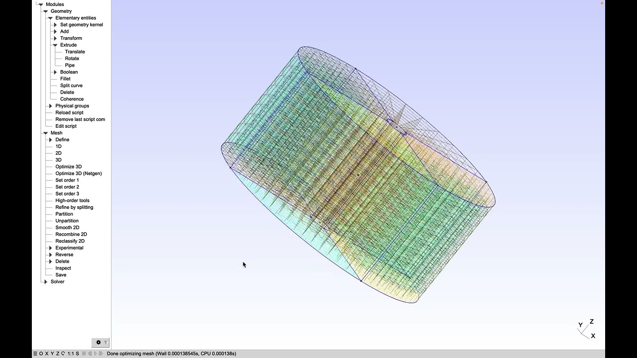 Gmsh tutorial - Creating and meshing a 3D annulus