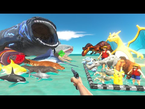 FPS Avatar Rescues Pokémon and Animals and Fight Sea Monsters - Animal Revolt Battle Simulator