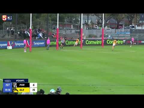 Rd 16 Hostplus SANFL Snapshot - Glenelg's Luke Partington soccers on the half-volley