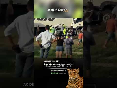 Engavetamento com seis veículos é registrado na BR-364 em MT